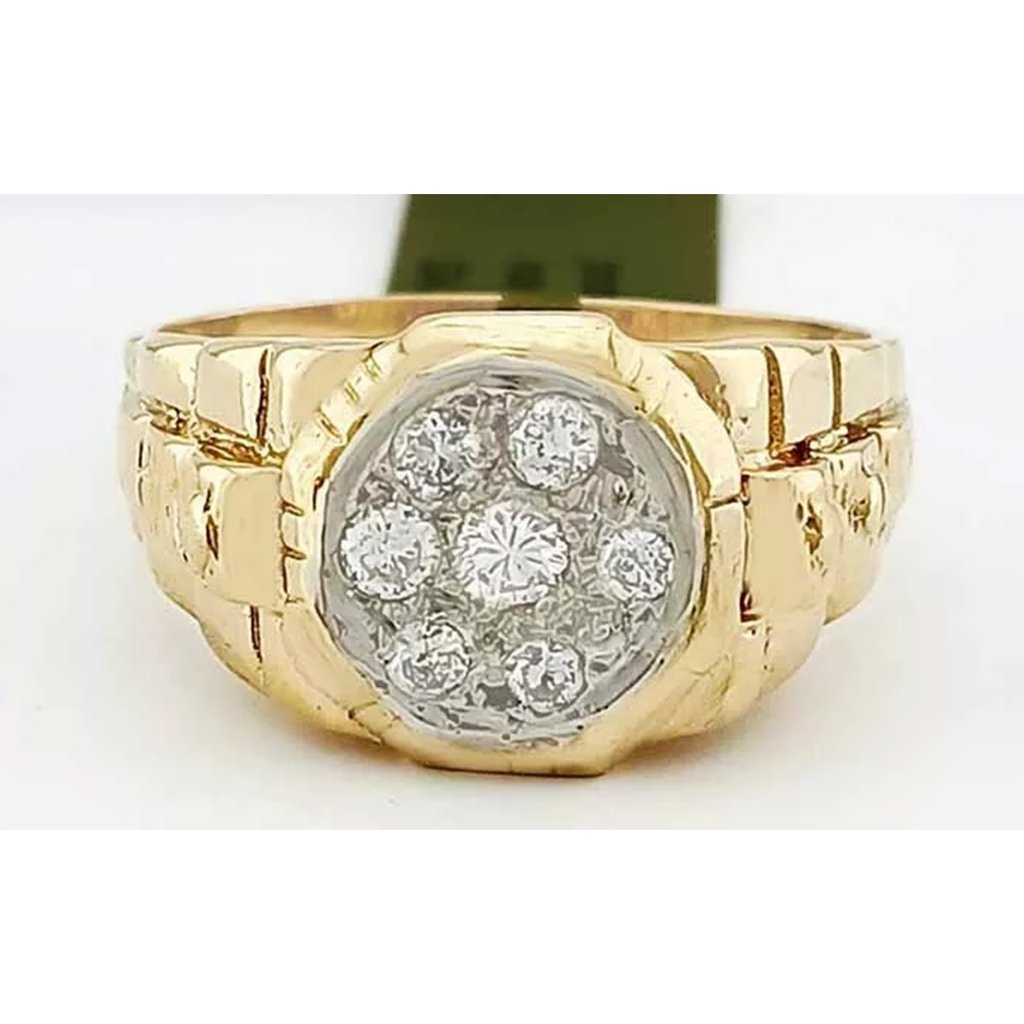 Genuine Diamond Ring 14k Yellow Gold